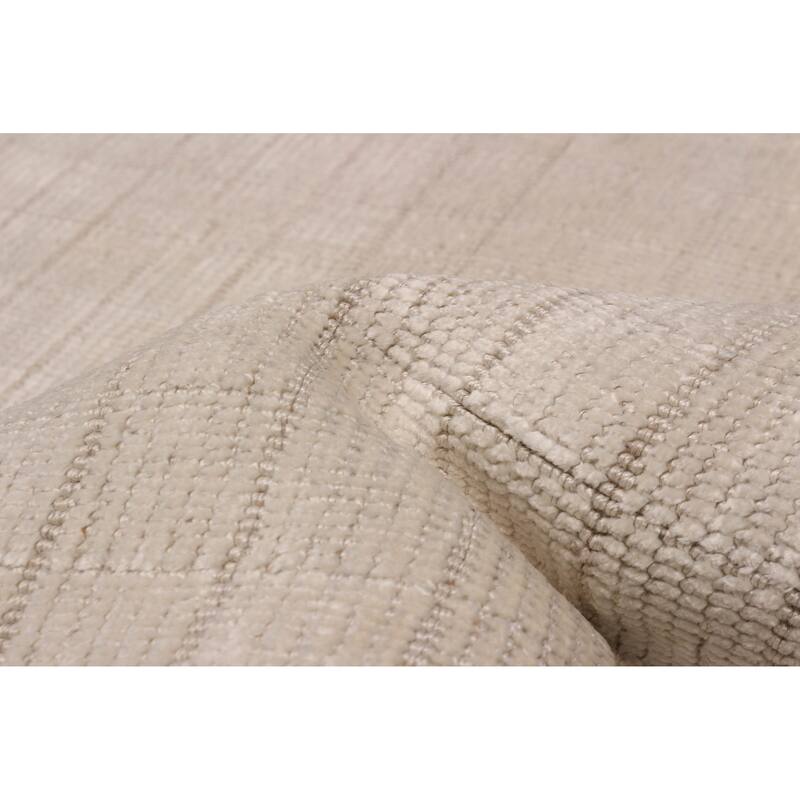 ECARPETGALLERY Hand Loomed Kashkuli Gabbeh Cream Silk Rug - 6'7 x 10'3