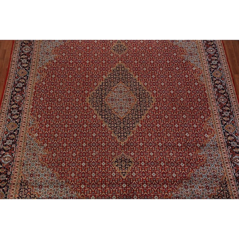 Geometric Red Tabriz Turkish Area Rug Machine Made Carpet - 9'8"x 12'10"