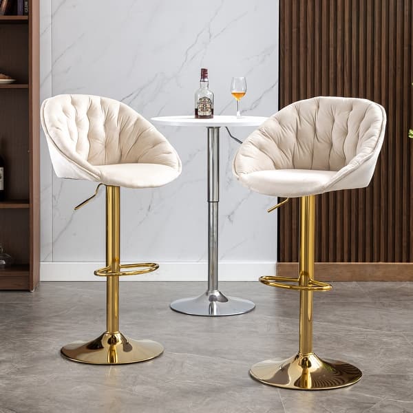 Adjustable Height Barstool with Metal Base and Footrest pc Bed