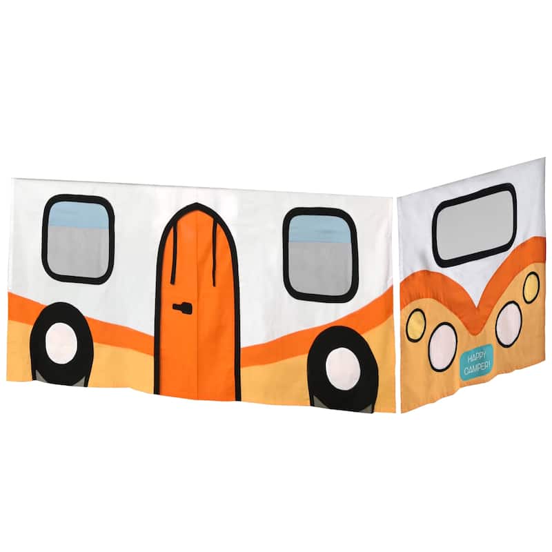 Max and Lily Cotton Underbed Camper Van Curtain - Orange/Blue