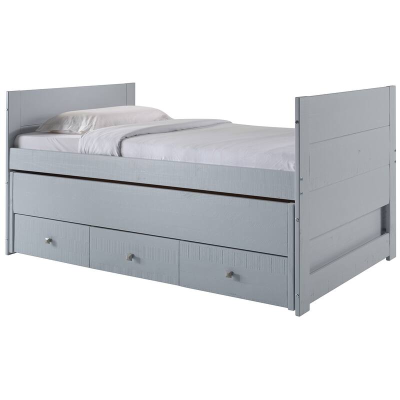 Taylor & Olive Begonia Twin Bed with Twin Trundle & 3 Built in Drawers