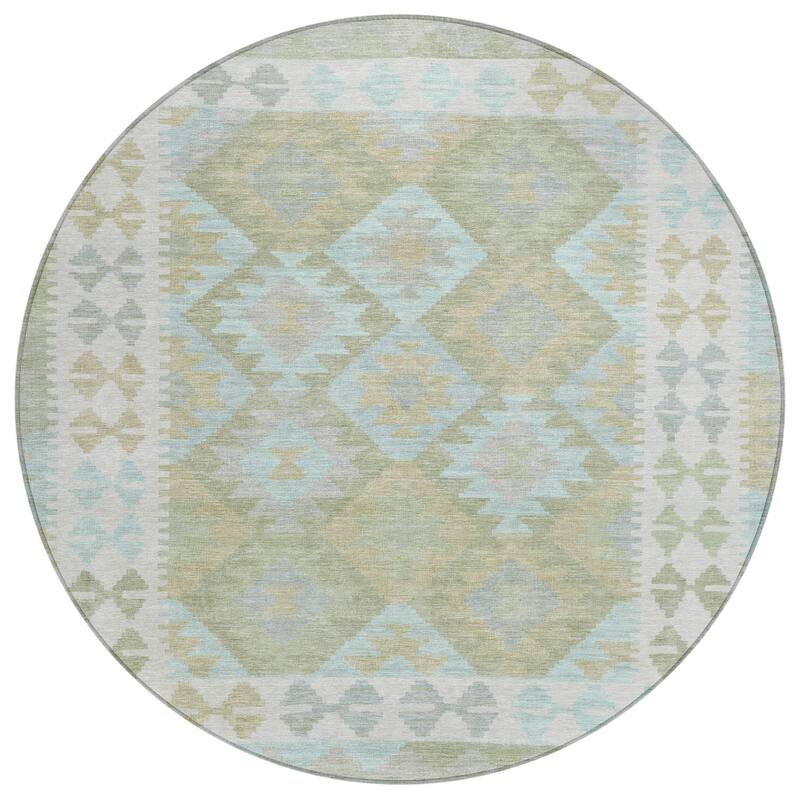 Machine Washable Indoor/ Outdoor Boho Global Chantille Rug