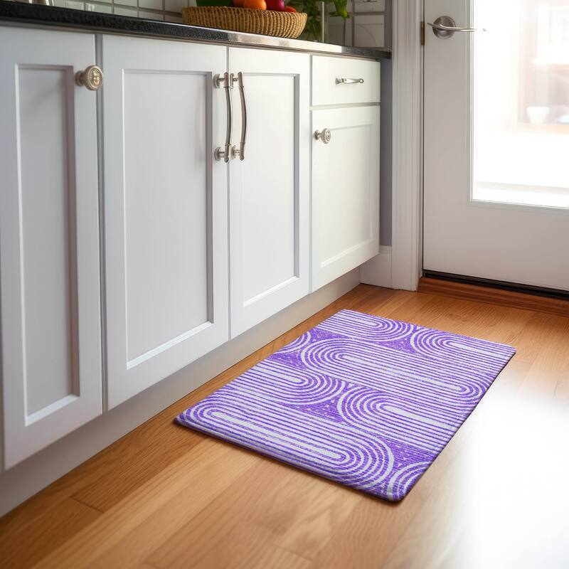 Premium Washable Super Soft Contemporary Mayfield Rug - Purple - 1' 8" x 2' 6" - Rectangle
