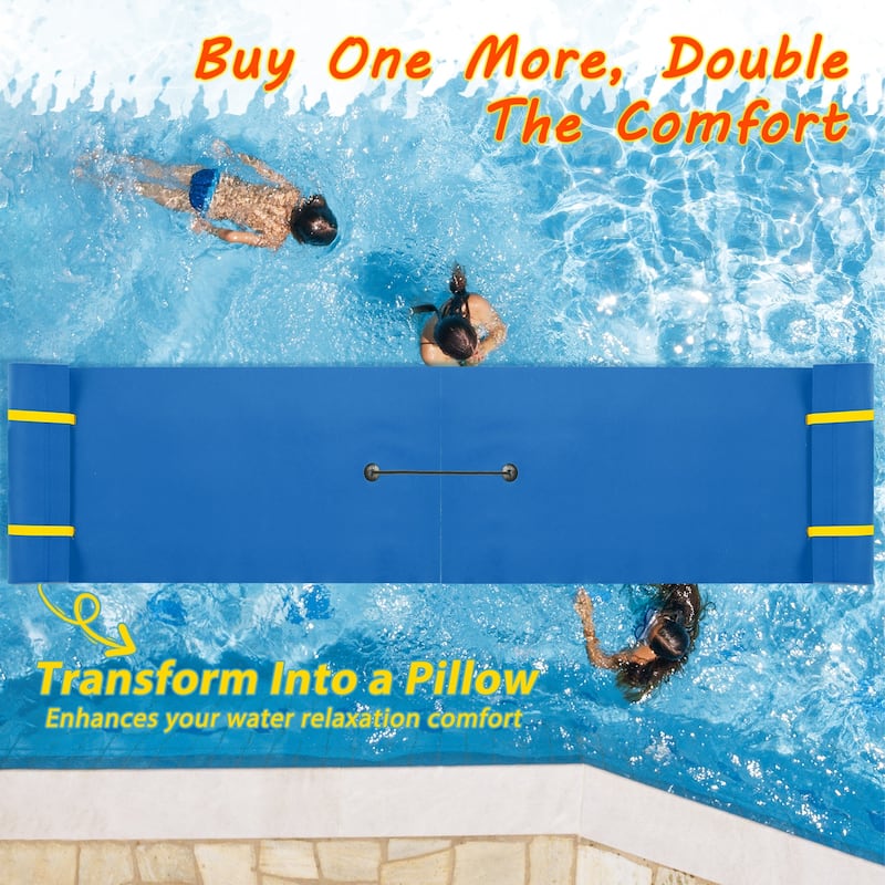 Costway 3-Layer Tear-proof Water Mat Floating Pad Island Water Sports