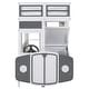 preview thumbnail 11 of 17, Twin over Twin Bus-shaped Bunk Bed with Wheels and Storage