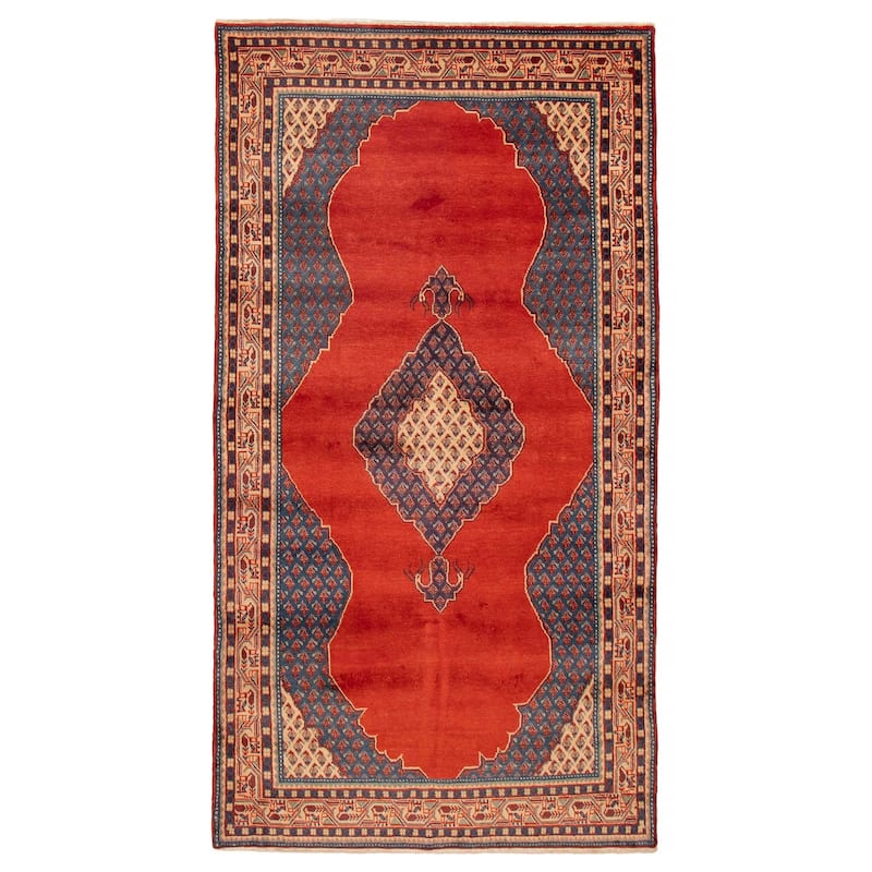 ECARPETGALLERY Hand-knotted Andelz Red Wool Rug - 5'1 x 9'5 - Red - 5'1 x 9'5