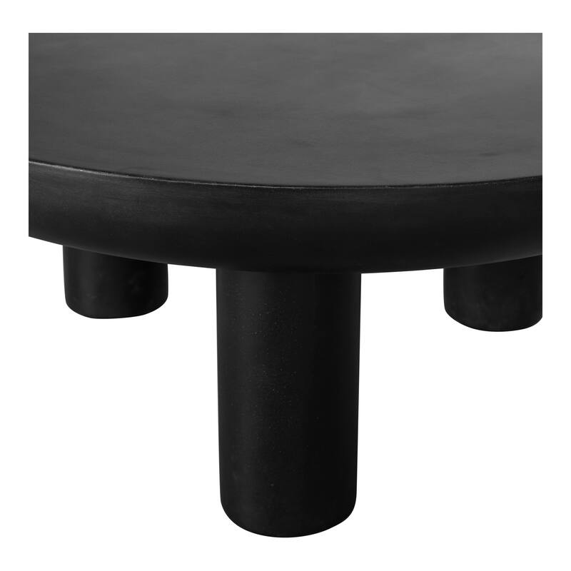 Aurelle Home Rotan Modern Concrete Round Coffee Table