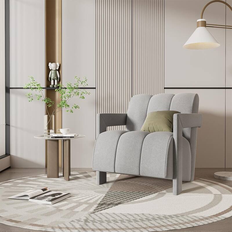 Polyester Fabric L-shaped Armrests - Grey
