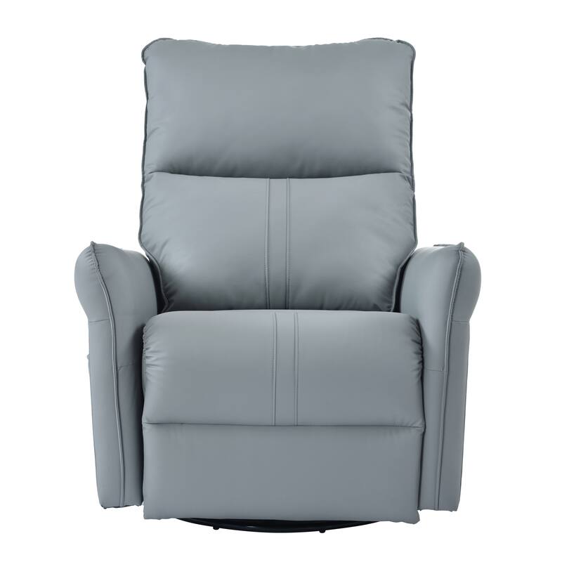 GDFStudio - 360° Swivel Rocker Recliner Chair with Manual Pull-Ring Recline
