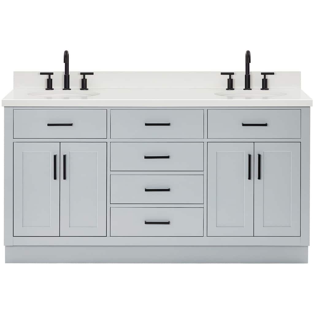 Ariel T067DWQOVO Hepburn 67" Free Standing Double Basin Vanity Set