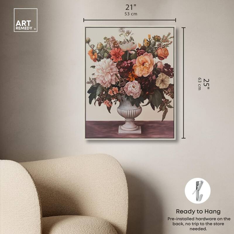 Autumn Tan Floral Canvas by Art Remedy