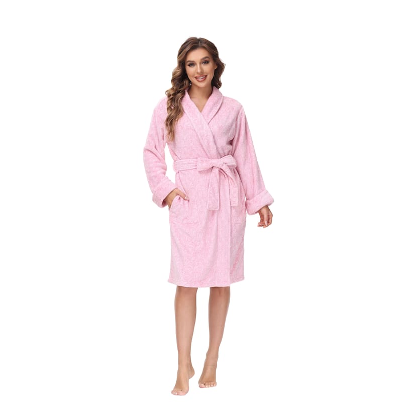 INK+IVY Women's Printed Plush Bathrobe