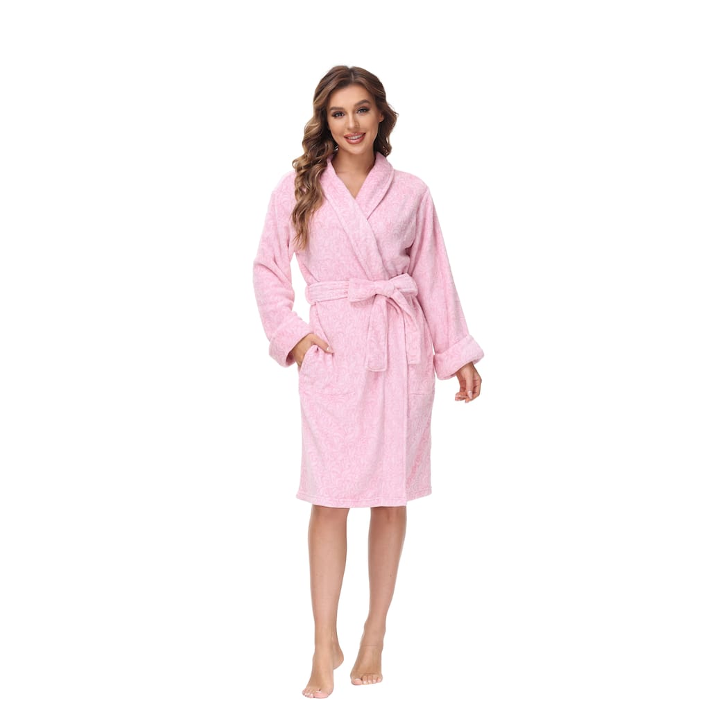 INK+IVY Women's Printed Plush Bathrobe
