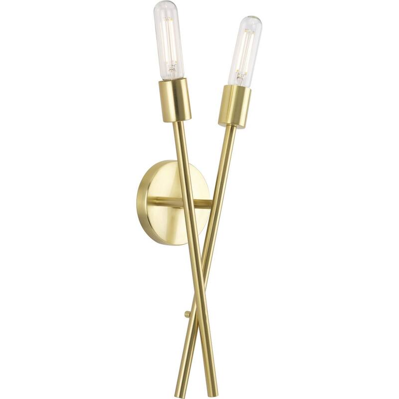 Astra Collection 2-Light 18 in. Satin Brass Modern Wall Bracket - Medium