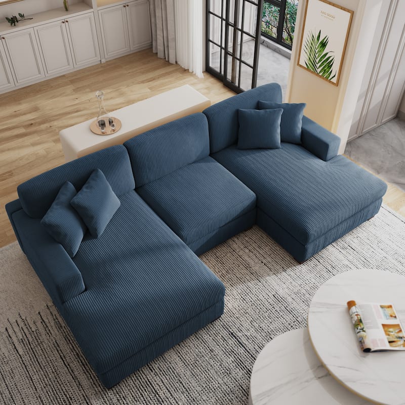 Modern Oversized Modular Sectional Sofa Set With Pillows