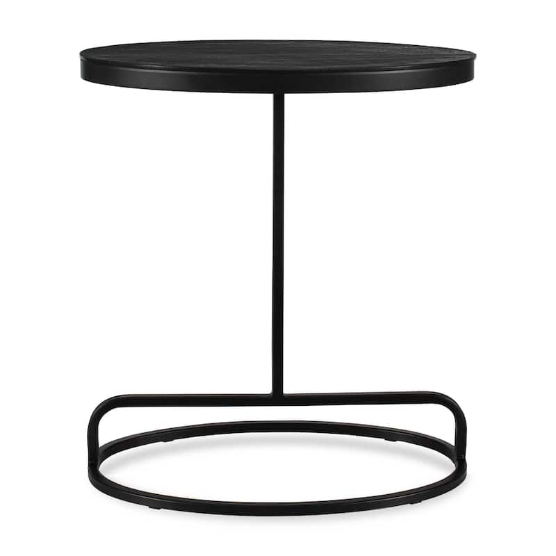 Strick & Bolton Aged Black Aluminum Oval Accent Table - Black