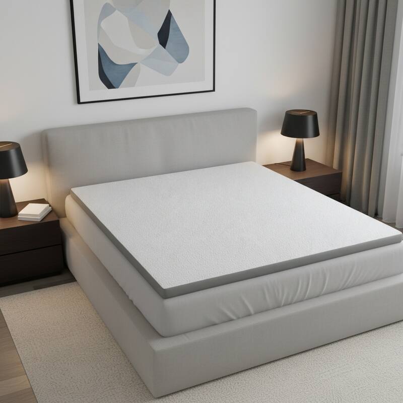 2" White Gel Memory Foam California King Mattress Topper - 2 Inch - White - 72.00 in. x 83.80 in.  x 2.00 in.