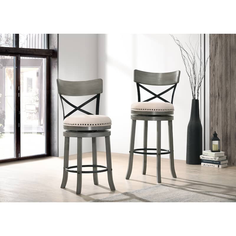 Heidi Modern Farmhouse Swivel Barstools (Set of 2) by Furniture of America