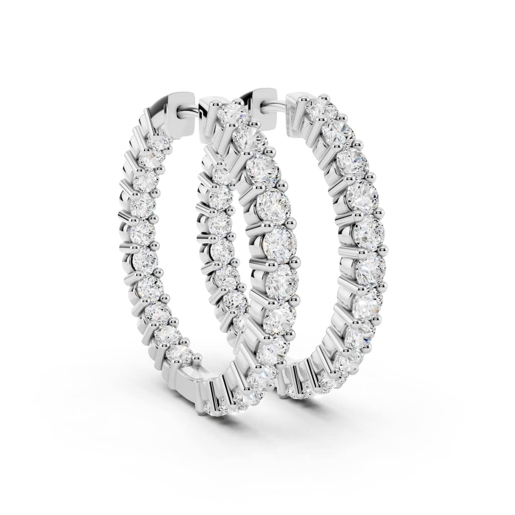 Vault Classics 4.00ct TW Natural Diamond Hoop Earrings (I VS2)