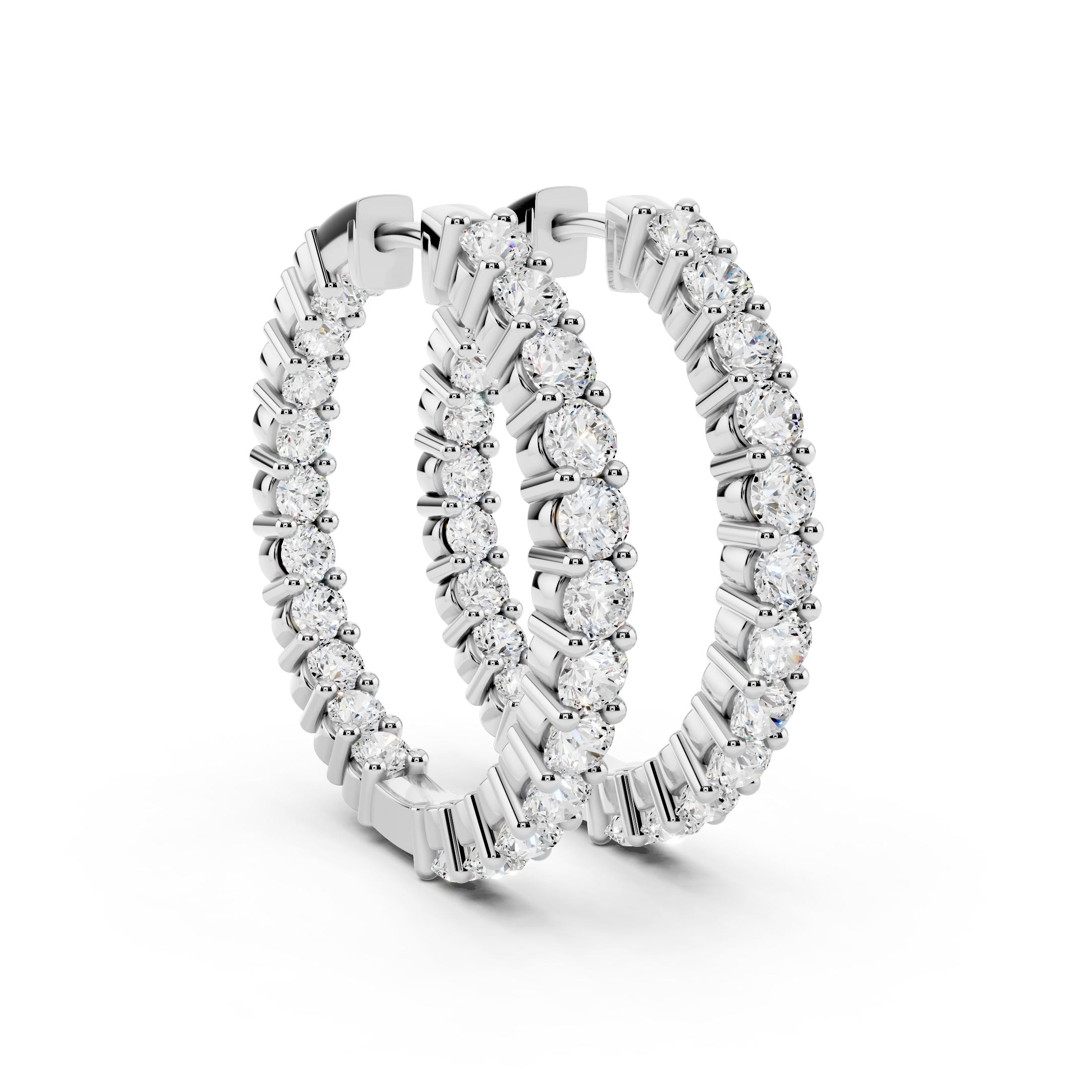Vault Classics 4.00ct TW Natural Diamond Hoop Earrings (I VS2)