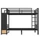 preview thumbnail 7 of 18, Storage Bunk Bed with Shelves, Wardrobe, 2 Drawers and Pegboard, Heavy Duty Metal Bunk Bed Frame, Noise Free, No Box Spring Need