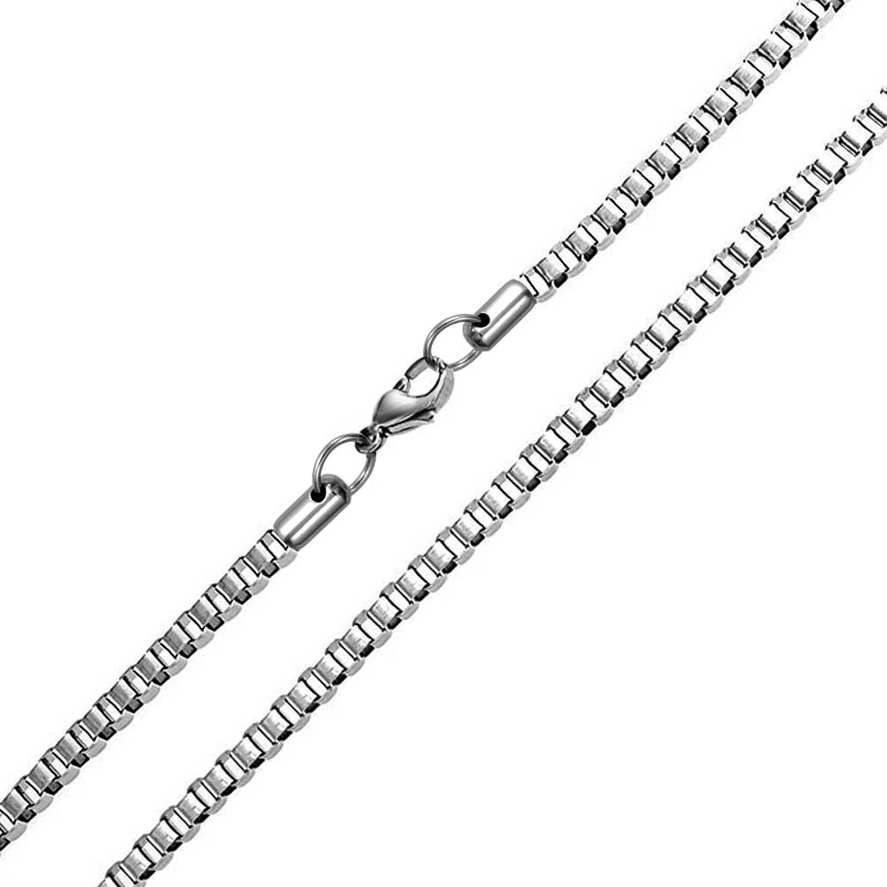 Choose Your Stainless Steel 3mm Box Chain Necklace 26 inch