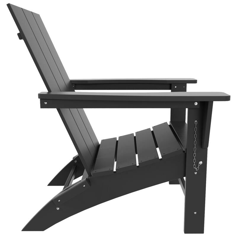 Polytrends Shoreside Modern Poly Folding Eco-Friendly All Weather Adirondack Chair (Set of 4)