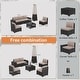 preview thumbnail 6 of 99, Outdoor Patio Furniture Set, All Weather PE Wicker Sectional Conversion Sofa set with Firepit(Optional)