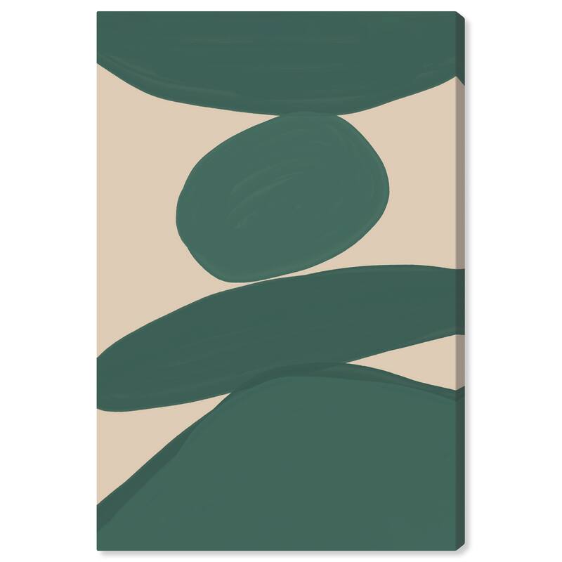 Wynwood Studio Canvas Abstract Tea Time Clay Green and Dark Green Modern & Contemporary Wall Art Canvas Print