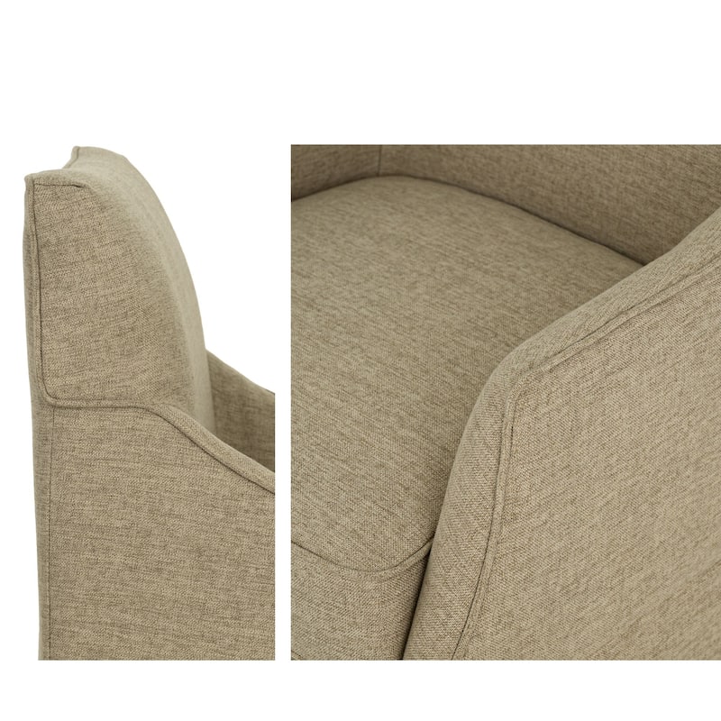 Martha Stewart London Upholstered Skirted Dining Arm Chair with Hidden Casters