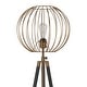 preview thumbnail 4 of 6, Parry Industrial Metal Tripod Floor Lamp in Antique Brass Finish