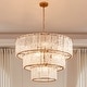 preview thumbnail 1 of 9, KAWOTI 8-light 3 Tiered Glass Chandelier Pendant Lights - W27.75" x H85" W27.75" x H85"