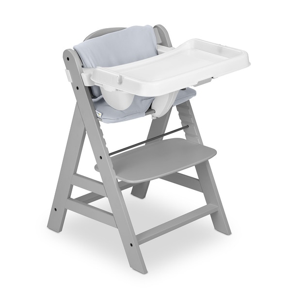 hauck AlphaPlus Grow Along Wooden High Chair w Alpha Tray Table