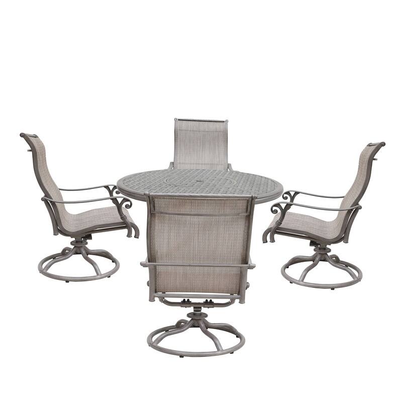 South Ponto 5-piece Aluminum Round Dining Set with Swivel Chairs by Havenside Home
