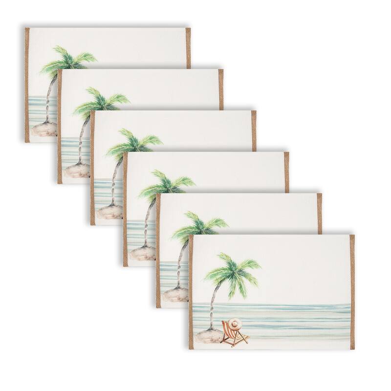 Life Is Better At The Beach Embroidered Placemat Set of 6 - Set of 6