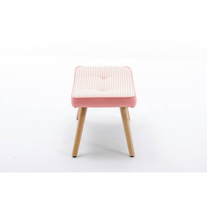 Wooden Step ottoman,Wooden Step Stool for Adults,Square Cushion Foot Stool,Small Stool with Non-Slip Pad,Wood Stool Suitable