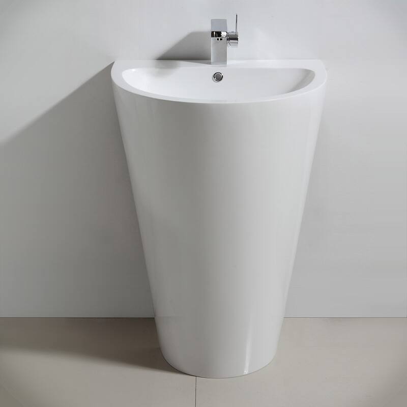 Fresca Parma 24" Pedestal Bathroom Sink with Single Faucet Hole and