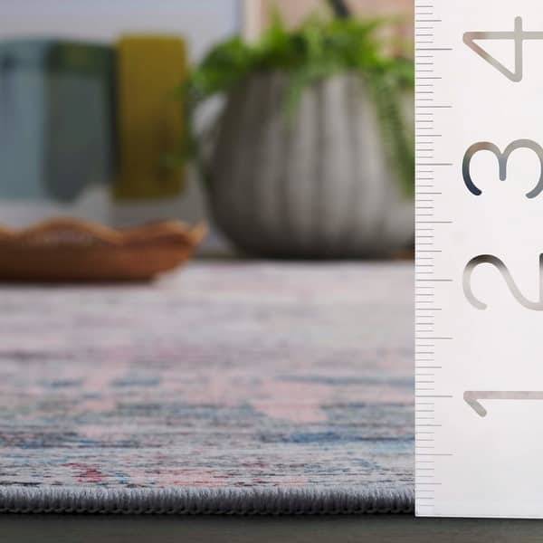 dimension image slide 1 of 3, SAFAVIEH Tacoma Machine Washable Slip Resistant Leonara Modern Abstract Rug