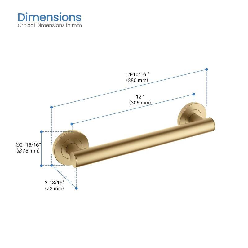 12-Inch Stainless Steel Bathroom Safety Grab Bar