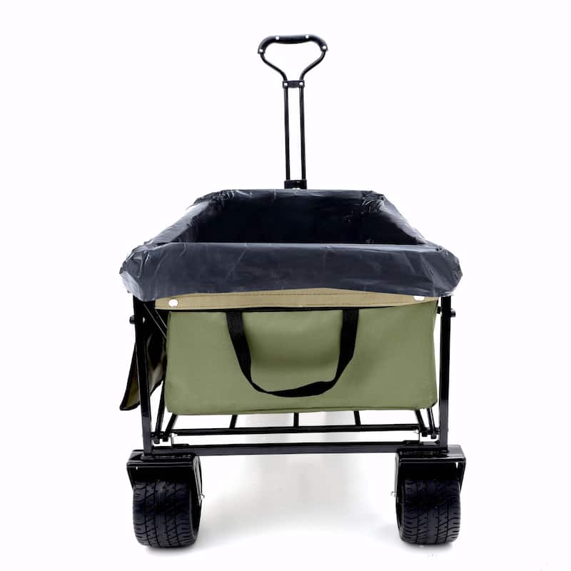 440lbs Collapsible Foldable Wagon Cart - Beach Wagon, Utility Cart, Grocery Cart