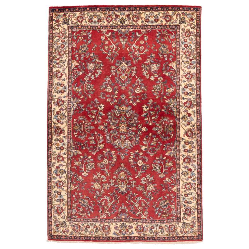 ECARPETGALLERY Hand-knotted Andelz Red Wool Rug - 4'7 x 7'0