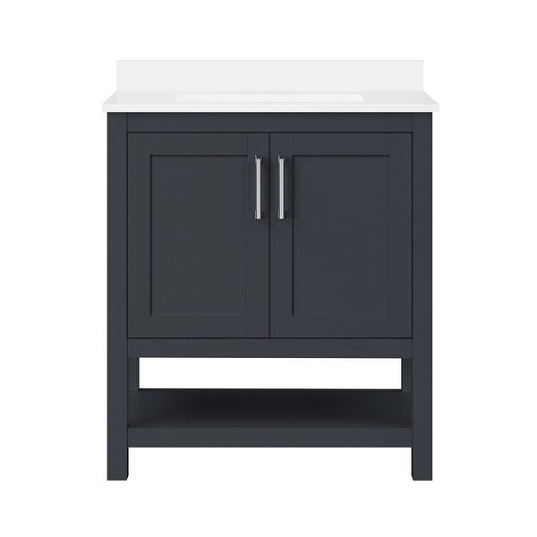 Ove Decors Vegas 30" Bathroom Vanity Combo w/ Top and Backslplash, Dark Charcoal. Opens flyout.