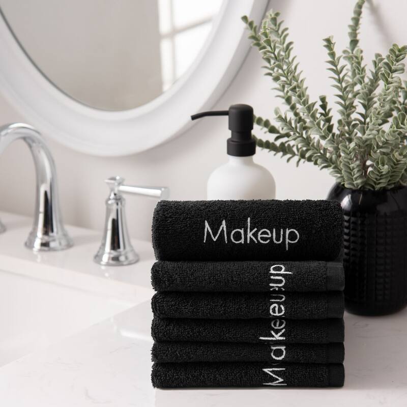 Cotton Embroidered Makeup Remover Towels - Set of 6