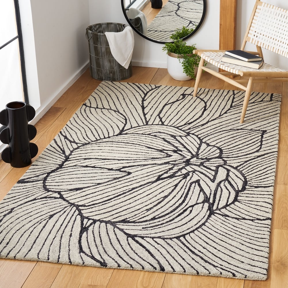 SAFAVIEH Handmade Metro Madlene Abstract Floral Wool Rug