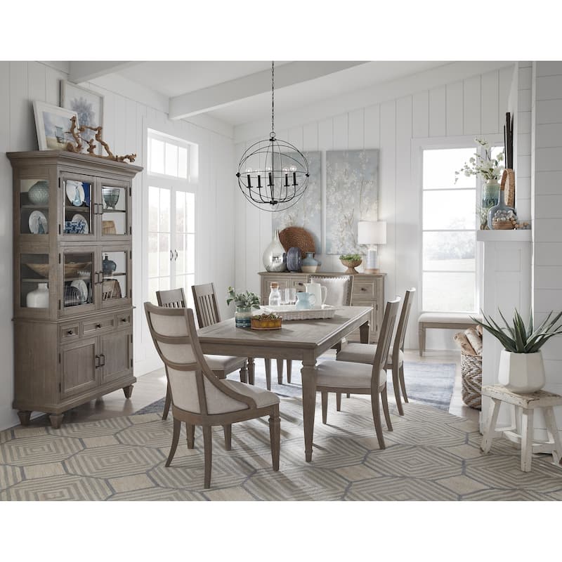 Magnussen Home Lancaster Dovetail Grey Upholstered Arm Chair Two Pack - 21.25''W x 27.13''D x 40''H