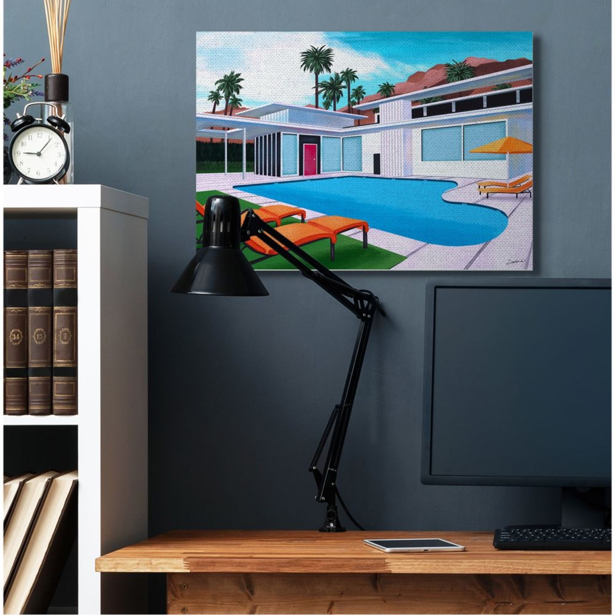 Stupell Modern Home Architecture Poolside Desert Mountains-image