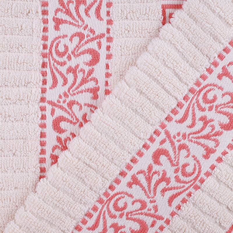 Superior Athens Cotton Floral Border Greek Key 8-Piece Towel Set