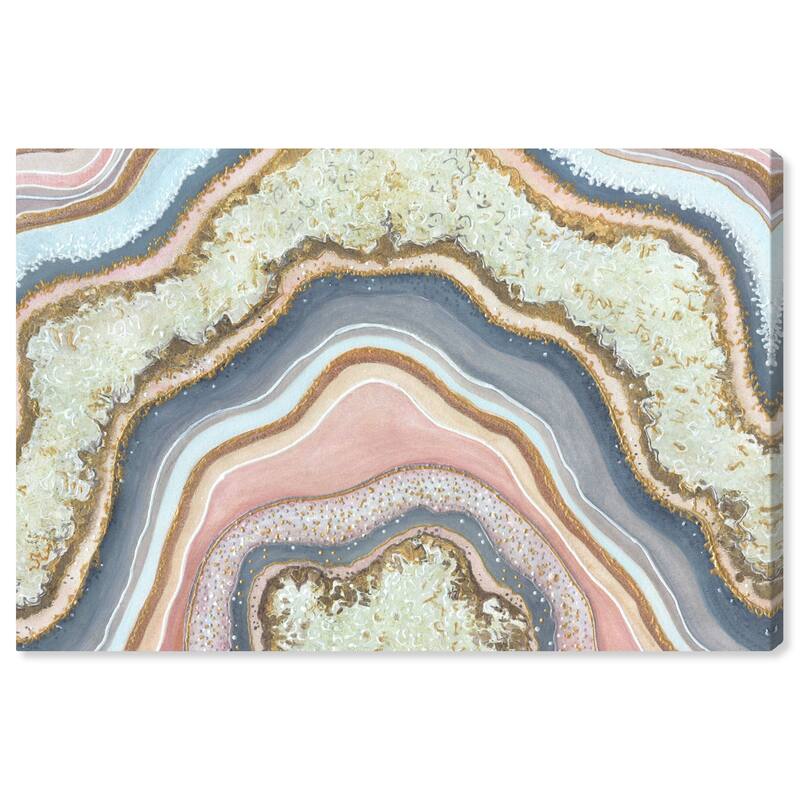 Wynwood Studio Canvas Abstract Modern Shapes White and Eggshell Glam Wall Art Canvas Print