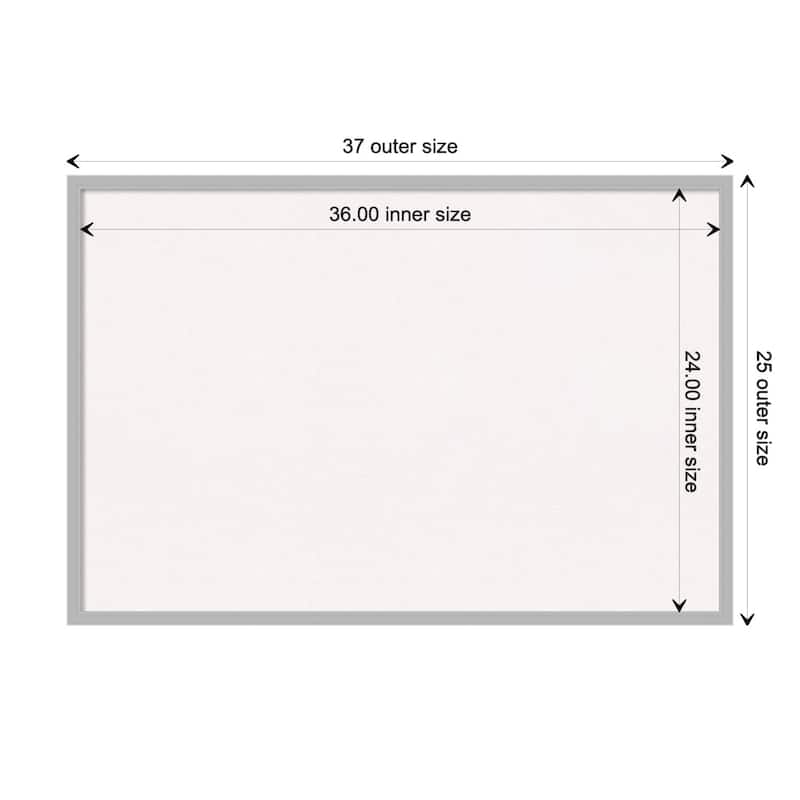 Hera Chrome Framed White Corkboard Bulletin Board - Board Size 36x24