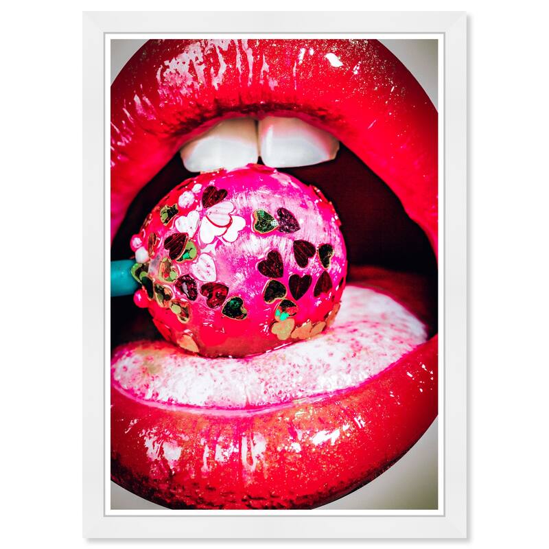 Wynwood Studio Prints Fashion and Glam Hard Candy on The Side Red and Hot Pink Bohemian & Eclectic Wall Art Canvas Print